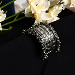 Thumbnail for Mominos Fashion Joharkamal Oxidised Silver-Plated Ghungroo Handcraft Bracelet - Design 027 - Distacart