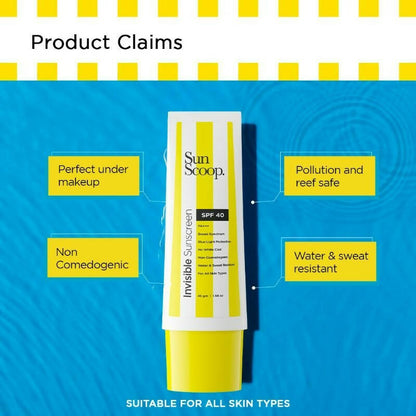 Sun scoop Invisible Sunscreen SPF 40 PA+++ - Distacart