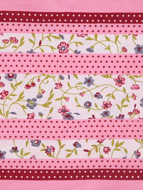 Vamika Printed Cotton Pink Bedsheet With Multicolor Pillow Covers (LEOC_BINDI_P) - Distacart