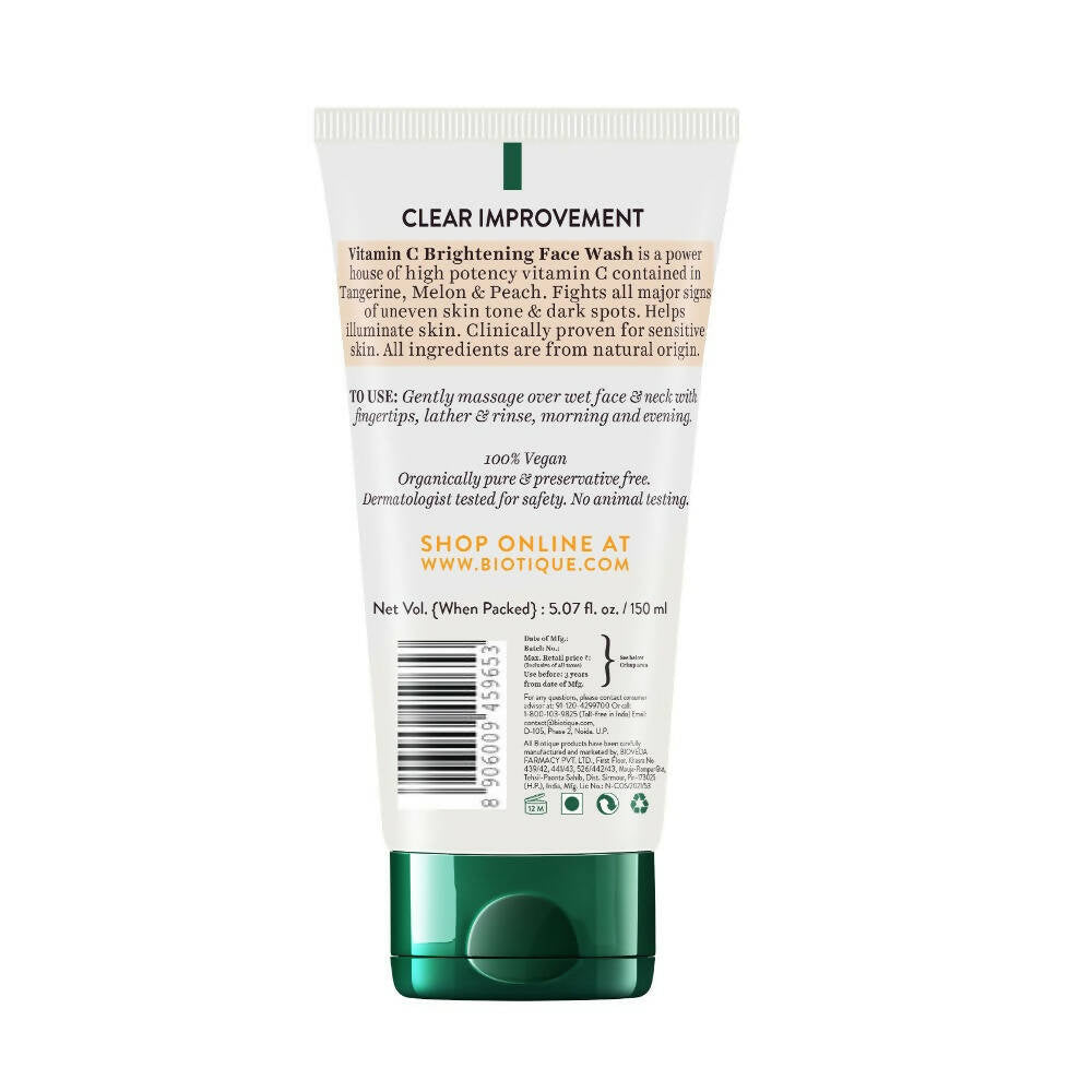 Biotique Advanced Organics Clear Improvement Vitamin C Brightening Face Wash - Distacart