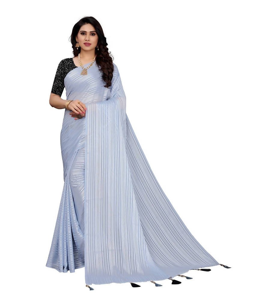 Vamika Grey Georgette Seqence Saree (Riva Grey)