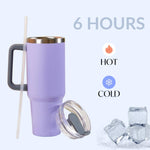 Thumbnail for Nestasia Tumbler with Handle Straw & Lid - 1.2L (Purple) - Distacart