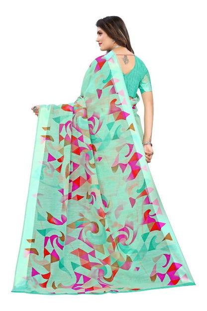 Vamika Green Linen Satin Border Saree
