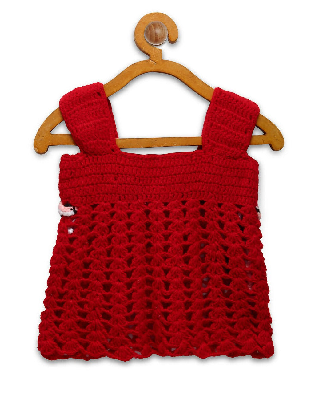 Chutput Kids Red Ice Cream Design Solid Wool Frock - Distacart