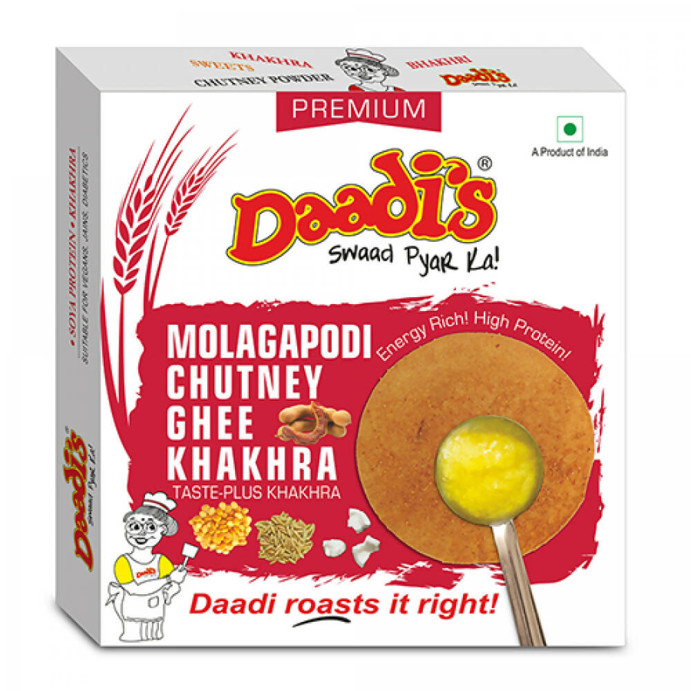 Daadi's Molagapodi Chutney Ghee Khakhra - Distacart