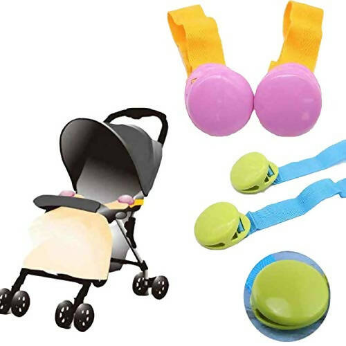 Safe-O-Kid Safe-O-Kid Baby Stroller Clip, Glossy Blanket Clip Stroller, Pram/Buggy Accessories For Baby, Blue - Distacart