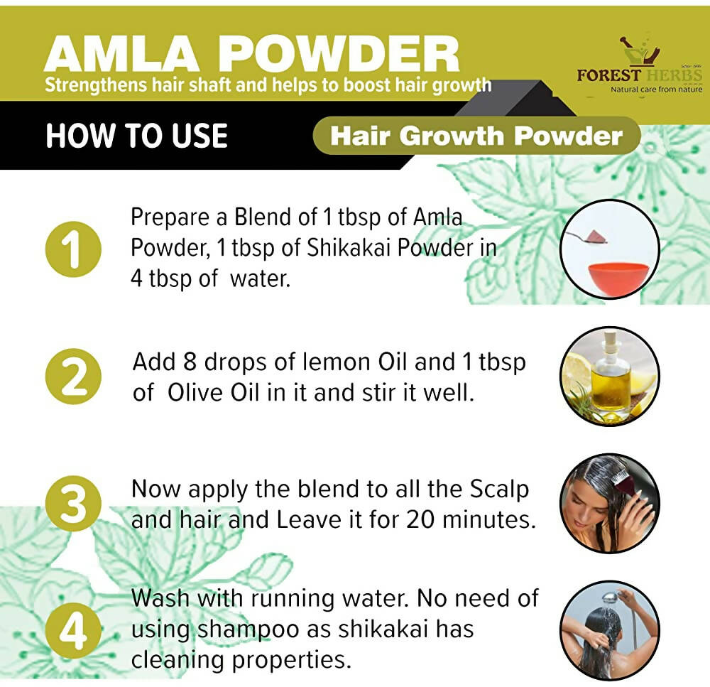 Forest Herbs 100% Natural Organic Amla, Reetha, Shikakai Powder Combo - Distacart