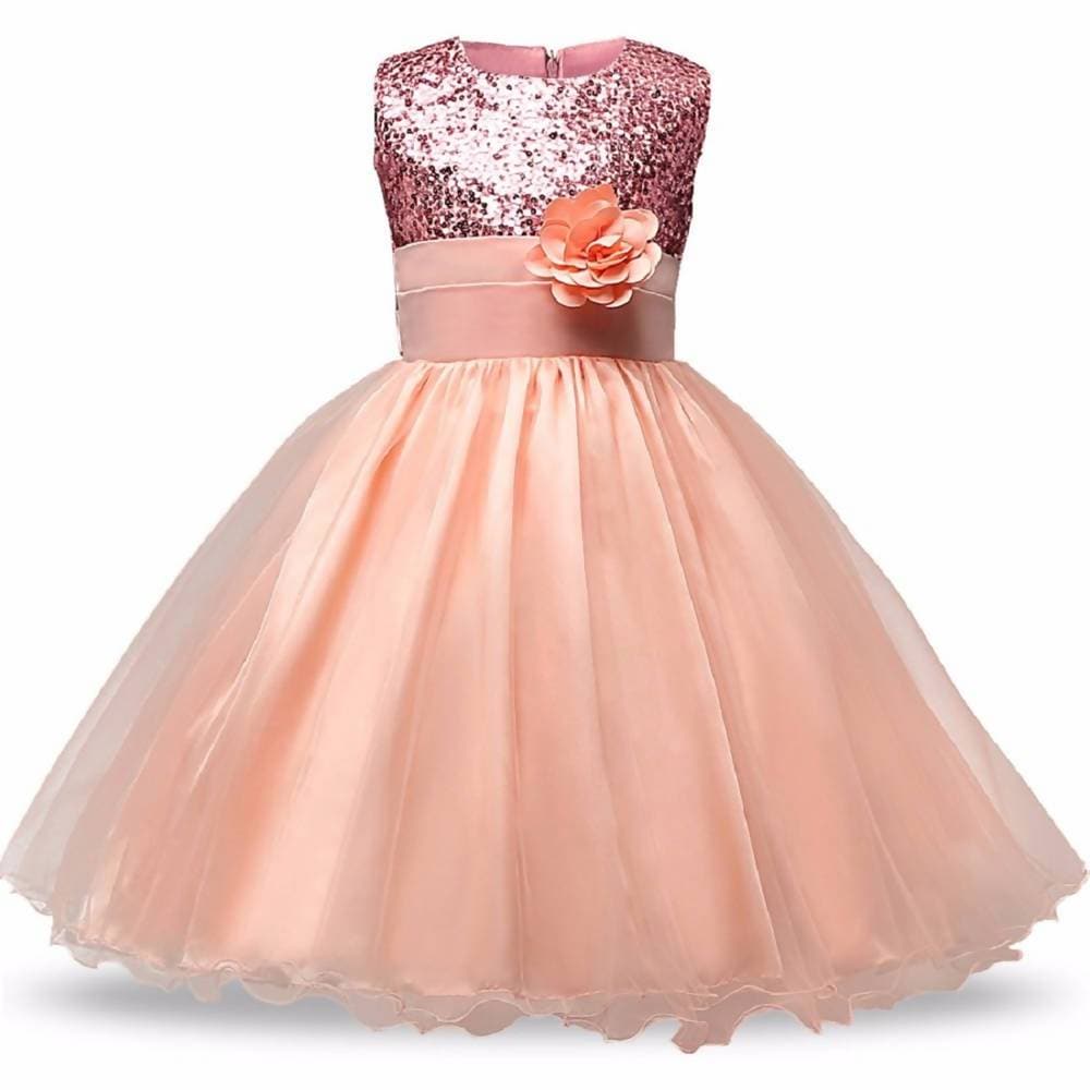 Asmaani Baby Girl's Peach Color Satin A-Line Maxi Full Length Dress (AS-DRESS_22048) - Distacart