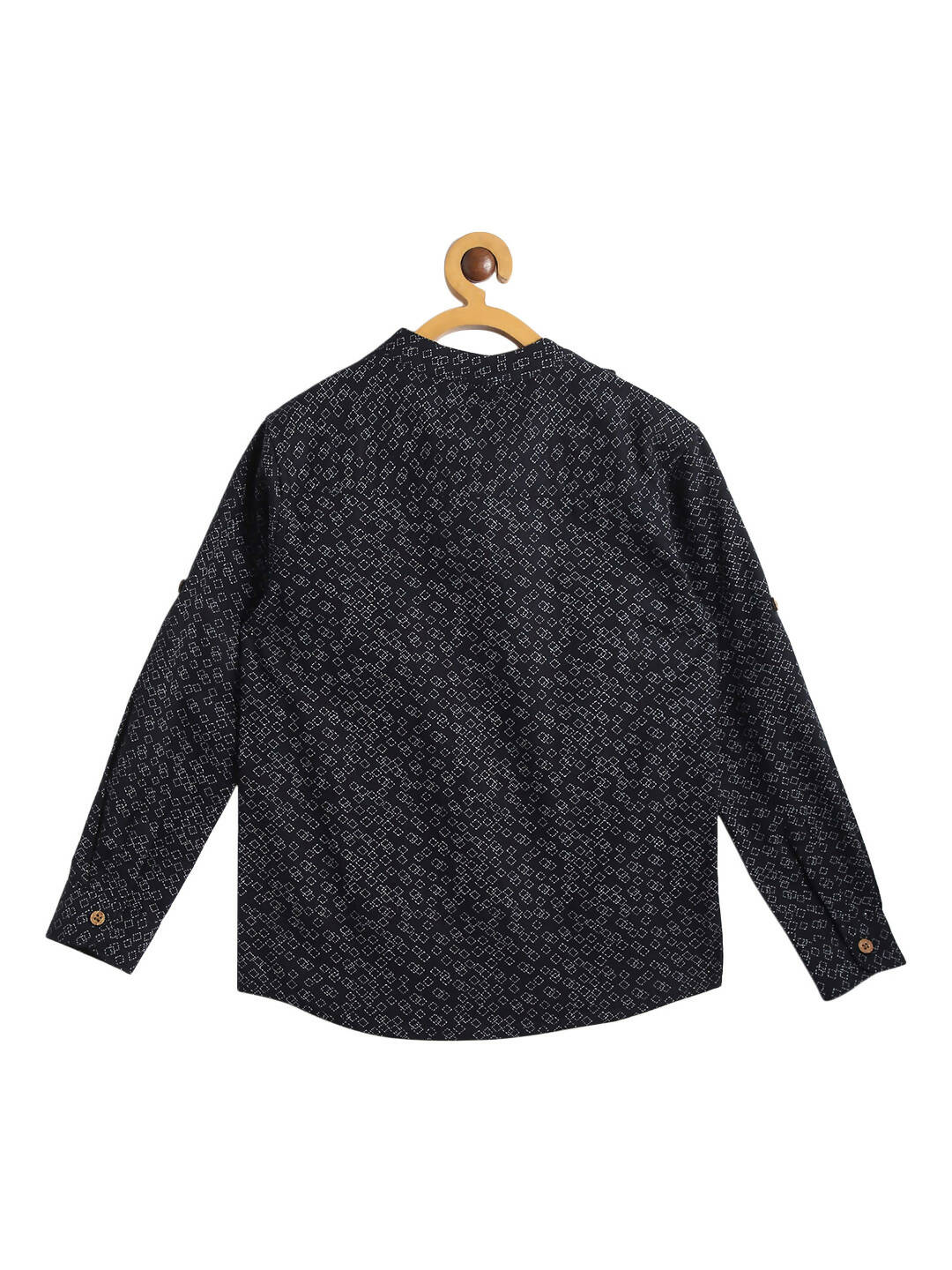 Manet Ethnic Full Sleeves Triangel Printed Shirt - Black - Distacart