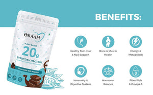 Oraah Plant Based 20g Everyday Protein Powder - Chocolate Silk Flavour