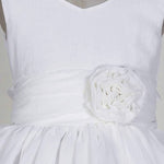 Thumbnail for Asmaani Baby Girl's White Colour Satin A-Line Maxi Full Length Dress (AS-DRESS_22170) - Distacart