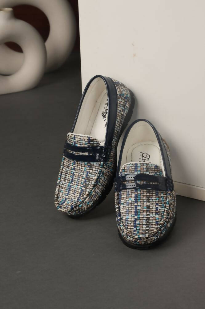 Tiny Bugs Boys Printed Slip Ons Loafers - Blue - Distacart