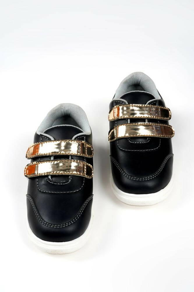 Tiny Bugs For Boys & Girls Double Velcro Sneakers - Black - Distacart