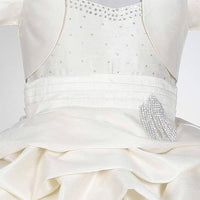Thumbnail for Asmaani Baby Girl's Off-white Colour Satin A-Line Maxi Full Length Dress (AS-DRESS_22116) - Distacart