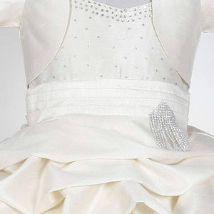 Asmaani Baby Girl's Off-white Colour Satin A-Line Maxi Full Length Dress (AS-DRESS_22116) - Distacart