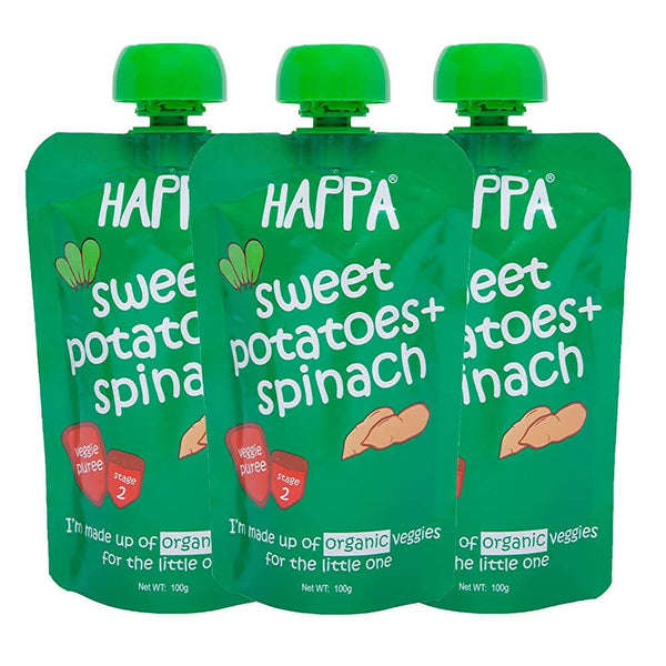 Happa Organic Food, Fruit Puree (Sweet Potato+ Spinach) - Distacart