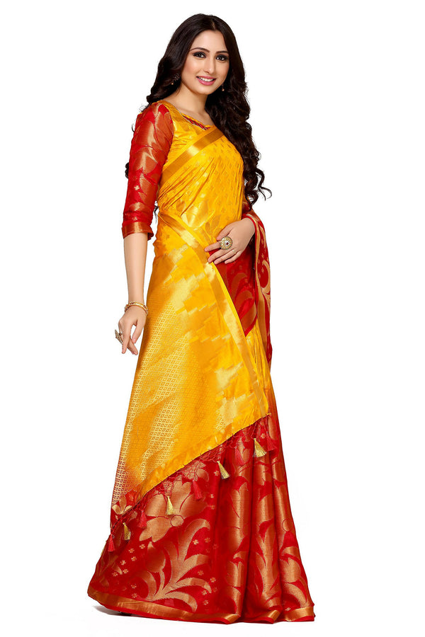 Mimosa Women's Multi Color Art Silk Kanjivaram Saree - Distacart