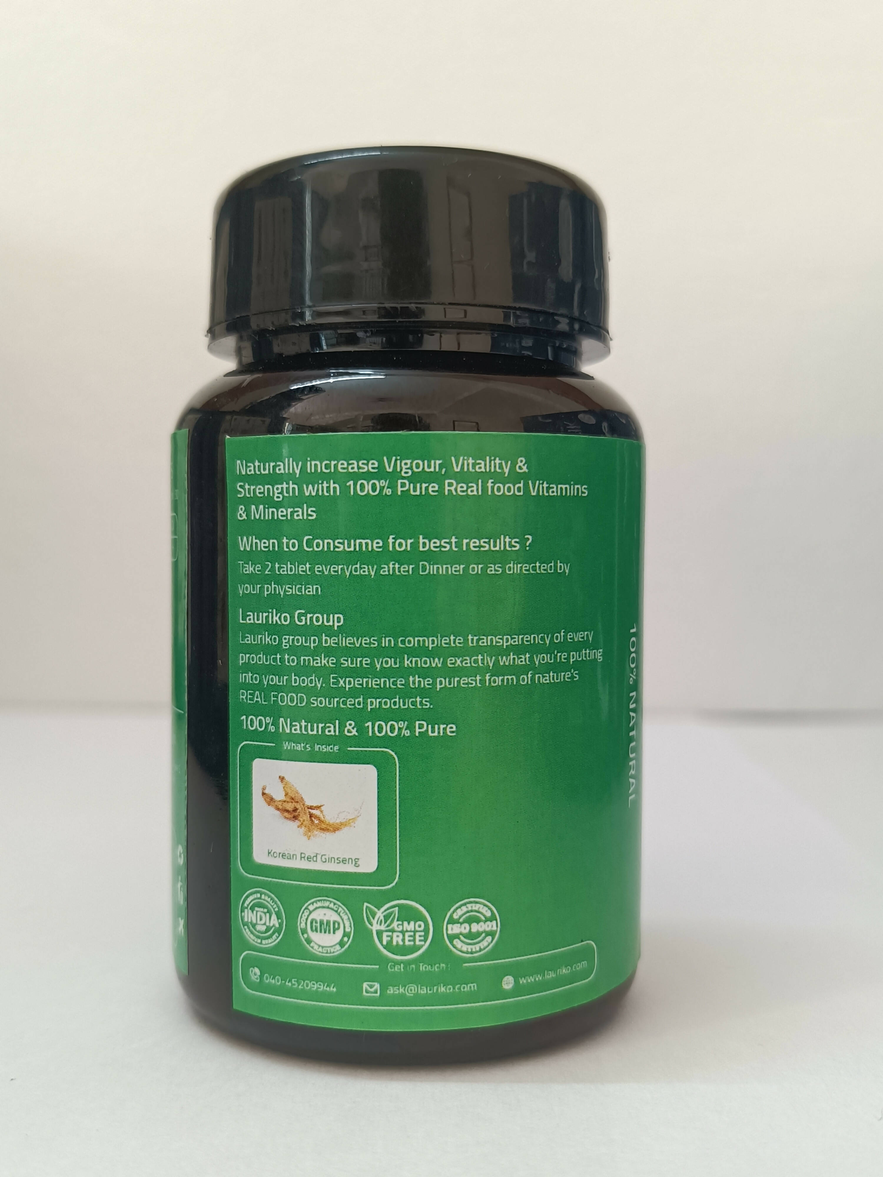 Laurik Koren Red Ginseng 1000Mg Tablets For Men | Natural Plant-Based Supplement For Energy & Stamina - Distacart