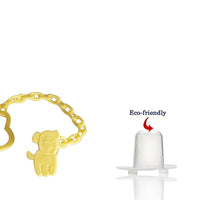 Thumbnail for Safe-O-Kid Safe-O-Kid Animal Design Silicone Pacifier/Soother With Holder Chain And Clip, Yellow Dog - Distacart