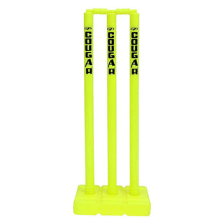 Cougar Plastic Cricket Stumps Set (Portable Plastic Wicket Set) with Stand & Bails - Distacart