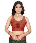 Thumbnail for Vamika Green Chiffon Brasso Bollywood Style Woven Saree (DIMPLE GREEN) - Distacart
