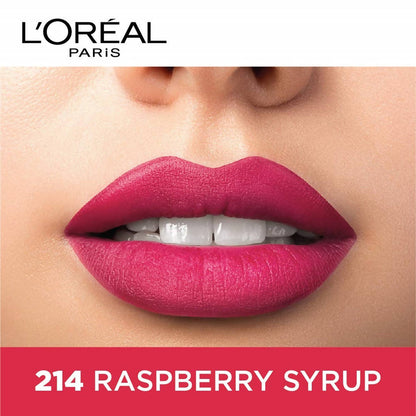 L'Oreal Paris Color Riche Moist Matte Lipstick - 214 Raspberry Syrup - Distacart