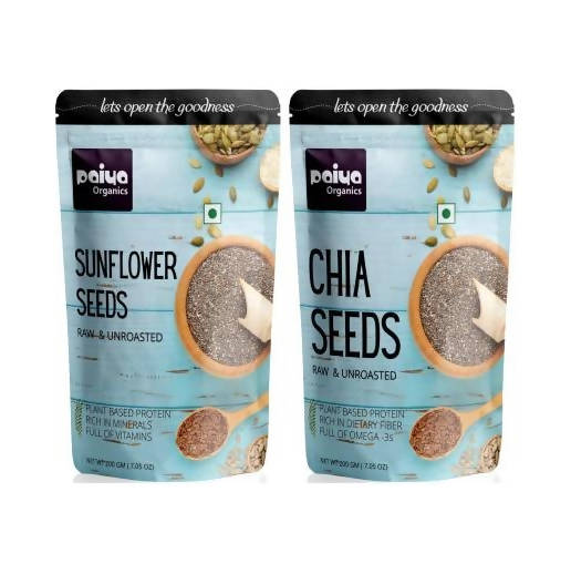Paiya Organics Chia Seeds + Sunflower Seeds Combo - Distacart