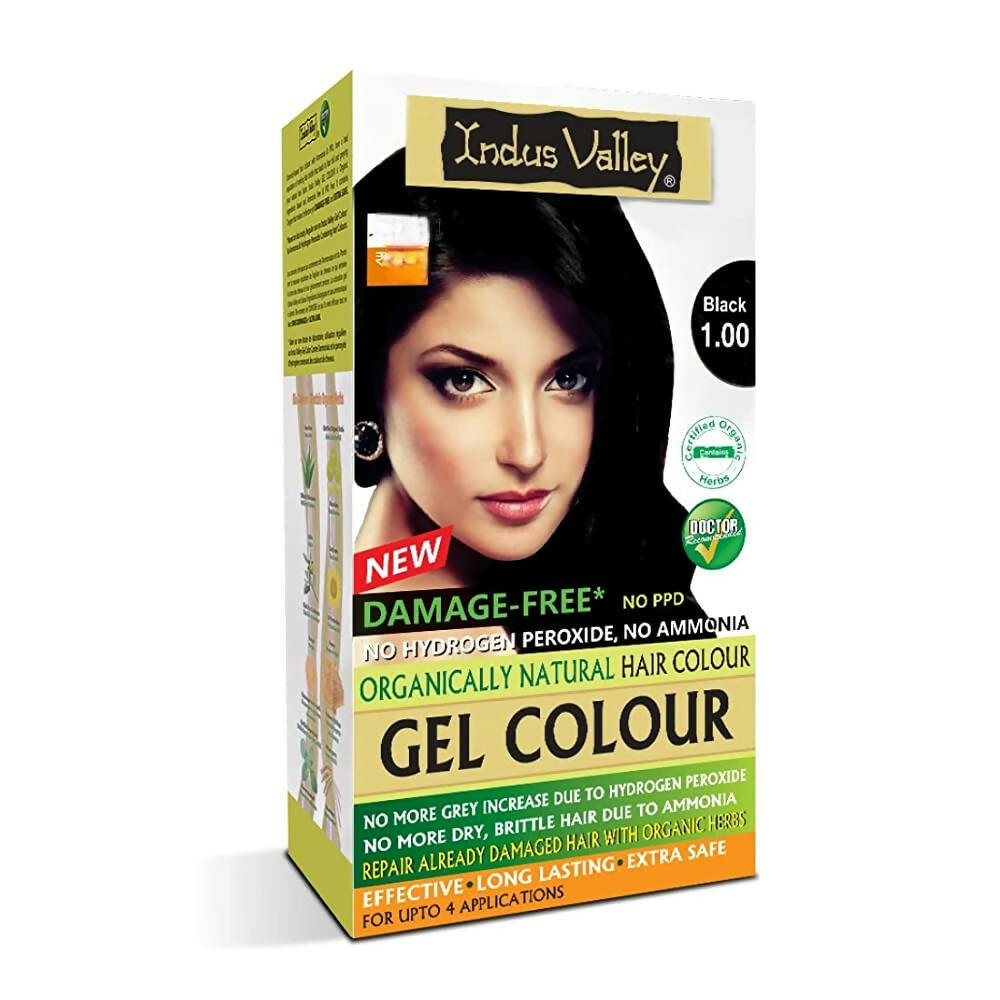 Indus Valley Damage-Free Gel Hair Color-Black - Distacart