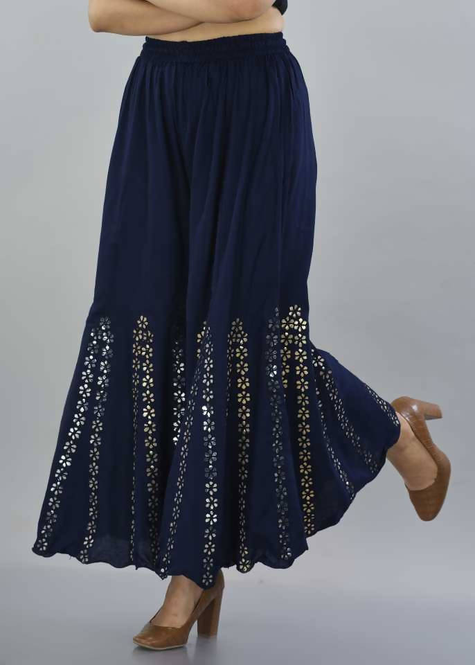 Mominos Fashion Navy Blue Mirror Palazzo