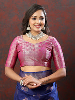 Thumbnail for Lorenvalley Fashion Navyblue Soft Silk Woven Design Zari Weaving Saree - Distacart