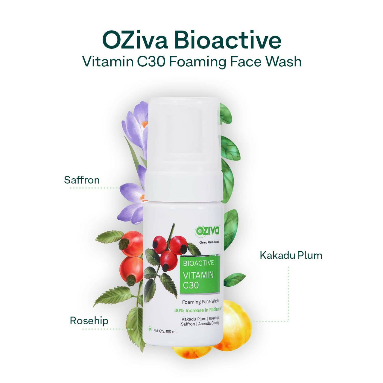 OZiva Bioactive Vitamin C30 Foaming Face Wash - Distacart