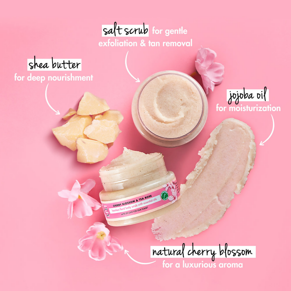 Love Beauty And Planet Cherry Blossom & Tea Rose Body Scrub - Distacart