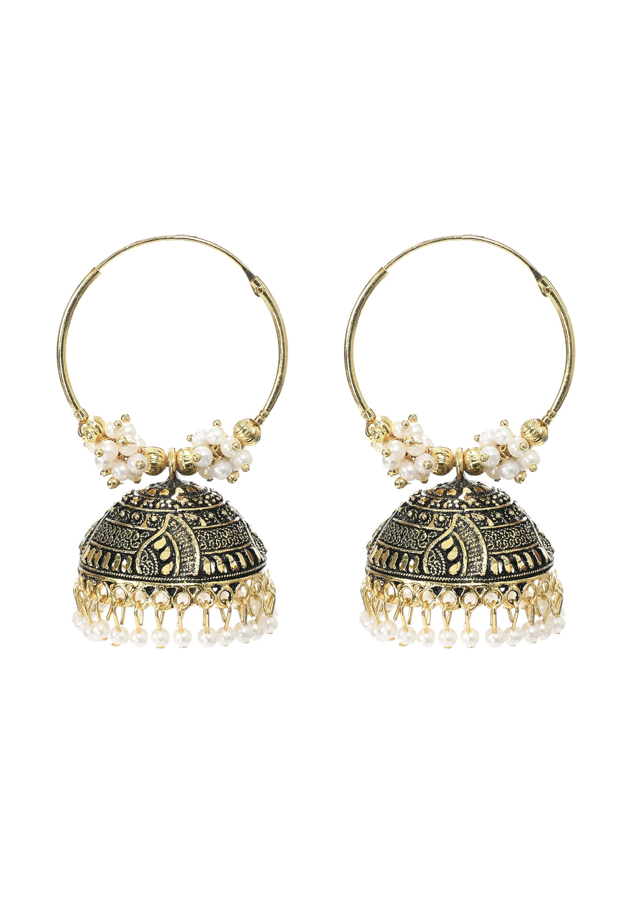 Mominos Fashion Johar Kamal Women's Latest Designer Golden Color Jhumkas - Distacart