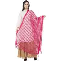 Thumbnail for A R Silk Cotton square Regular Dupatta Color Rani Dupatta or Chunni