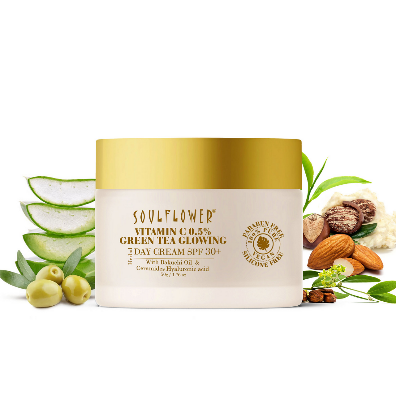 Soulflower Vitamin C Green Tea Glowing Day Cream - Distacart