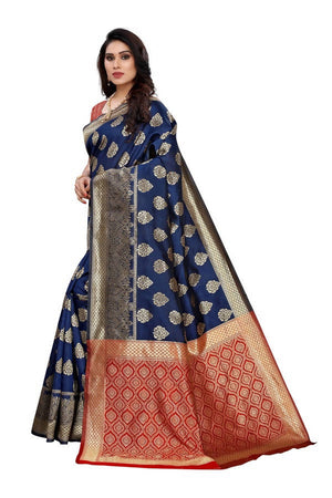 Vamika Banarasi Jacquard Weaving Blue Saree (Dangal Blue)