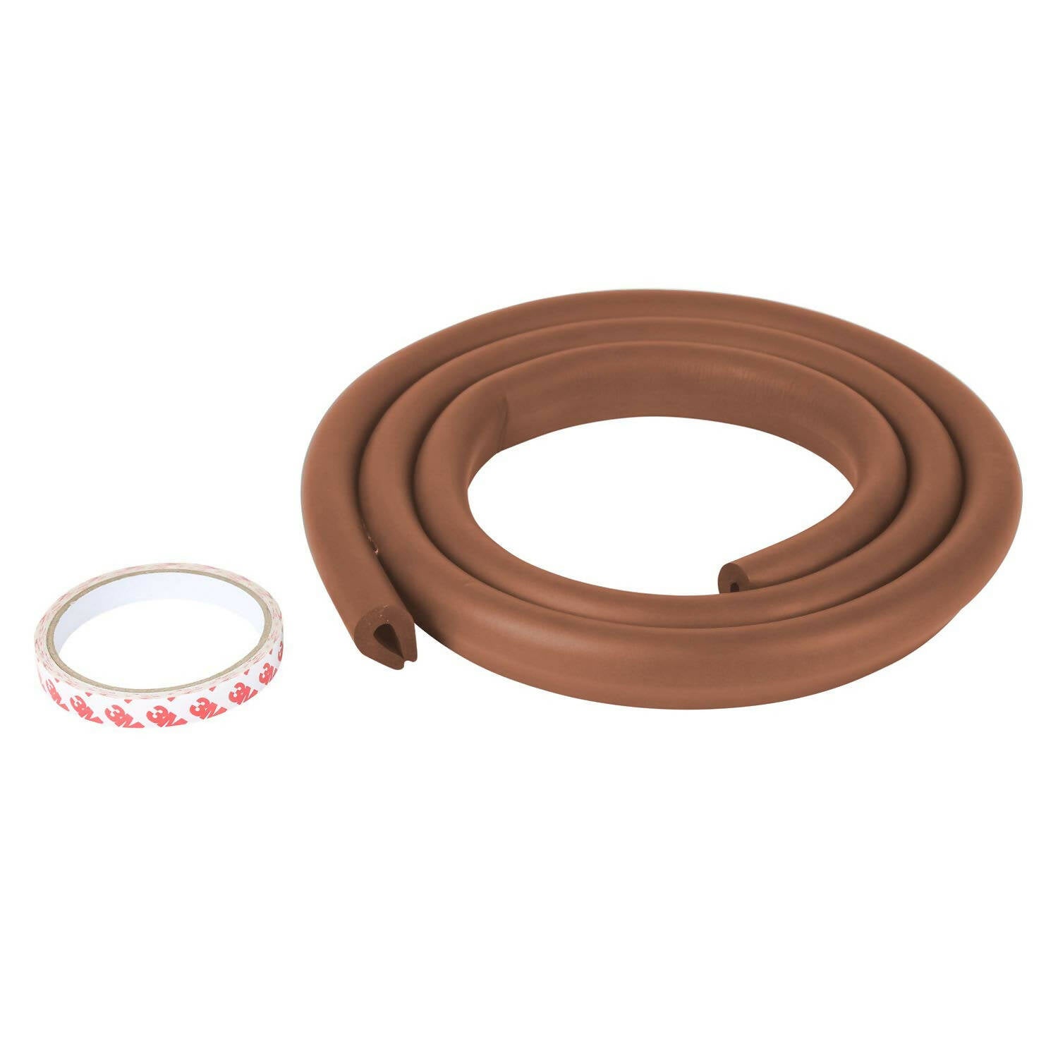 Safe-O-Kid Unique High Density 2 Mtr Long U - Shaped 4 Edge Guard Strips - Brown - Distacart