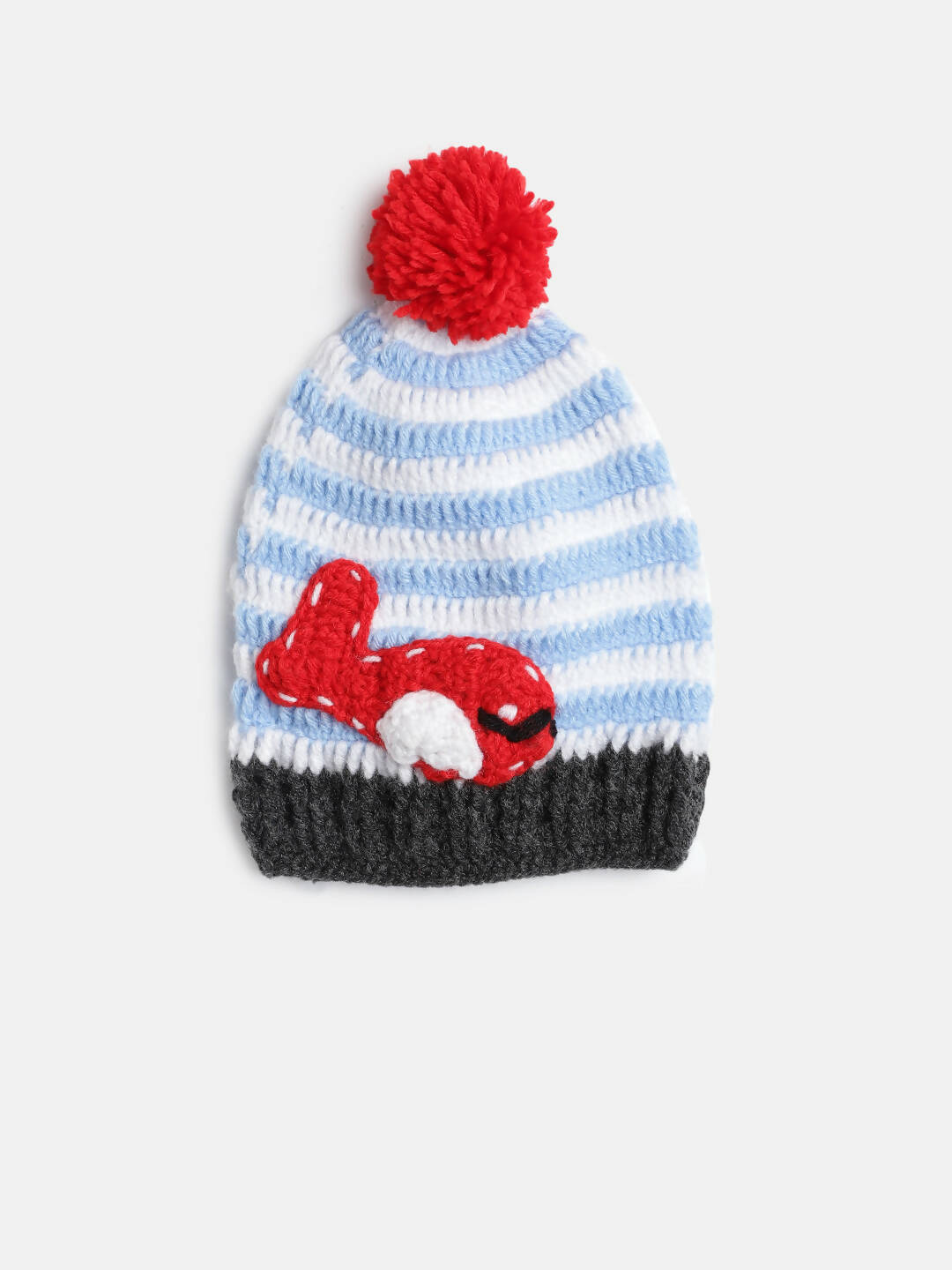Chutput Kids Woollen Hand Knitted Fish And Pom Pom Detail Cap - Multicolor - Distacart