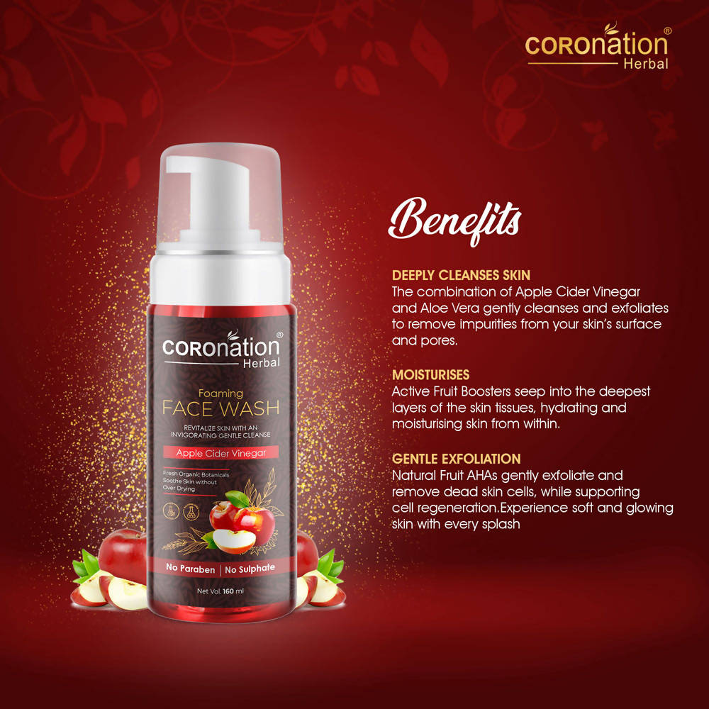 Coronation Herbal Apple Cider Vinegar Foaming Face Wash - Distacart