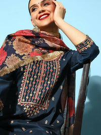 Thumbnail for Varanga Women Solid Silk Blend Hyper Texture Kurta Set - Distacart