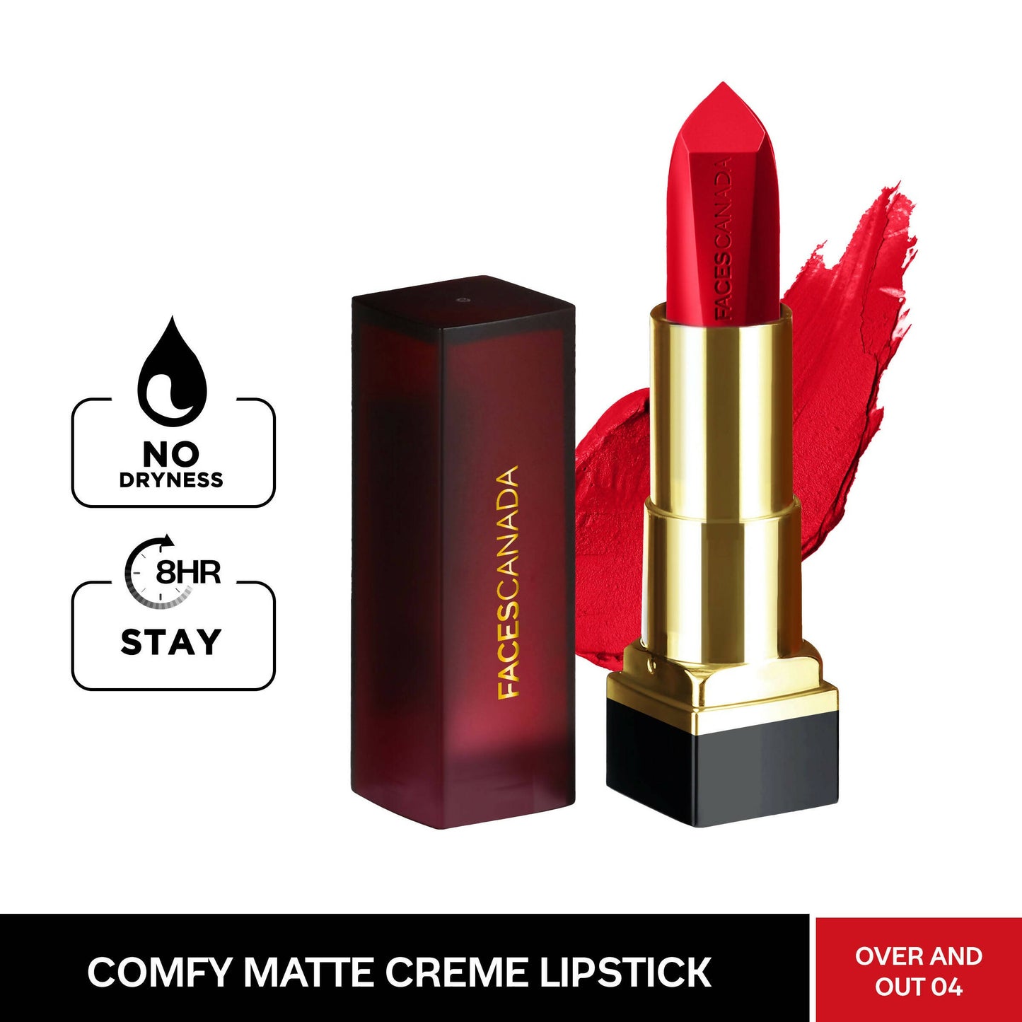 Faces Canada Comfy Matte Creme Lipstick - Over And Out 04 - Distacart