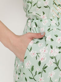 Thumbnail for Ahalyaa Womens Mint Rayon Printed Jumpsuit