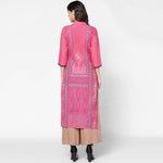 Thumbnail for Cheera Hand Block Print Baby Pink & Skin Color Straight Kurta With Palazzo (MAAI-074K)