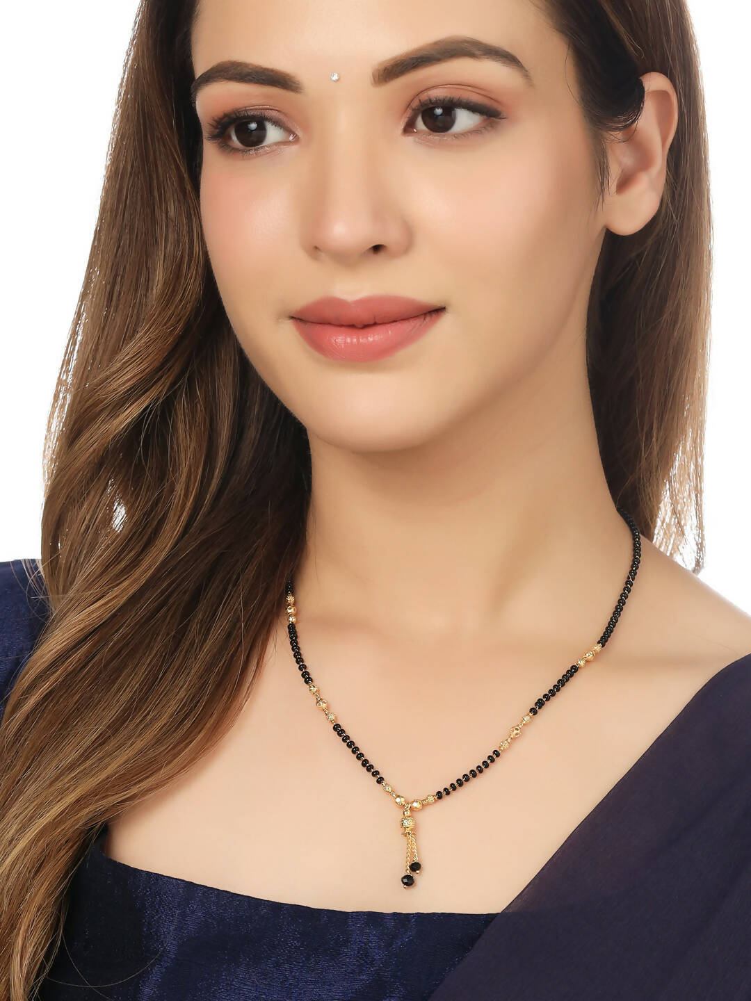 NVR Women Ethnic Gold-Plated Beaded Mangalsutra - Distacart