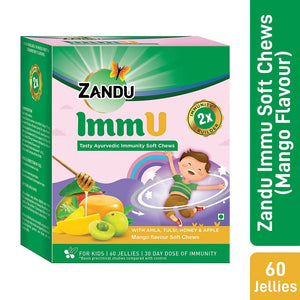 ImmU Tasty Ayurvedic Soft Chews For Kids Mango Flavour