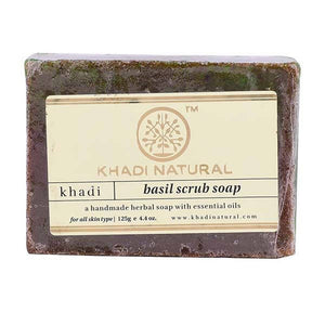 Khadi Natural Herbal Basil Scrub Soap
