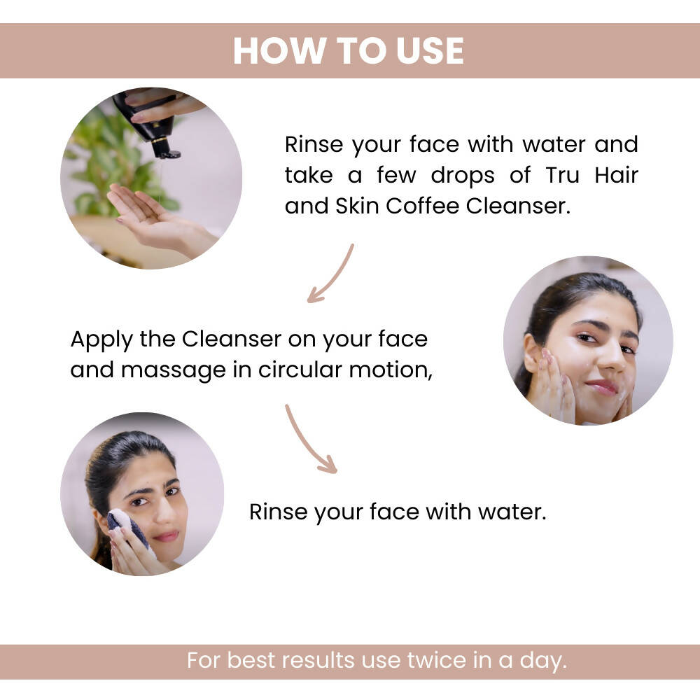 Tru Hair & Skin Coffee & Hyaluronic Acid Face Cleanser - Distacart