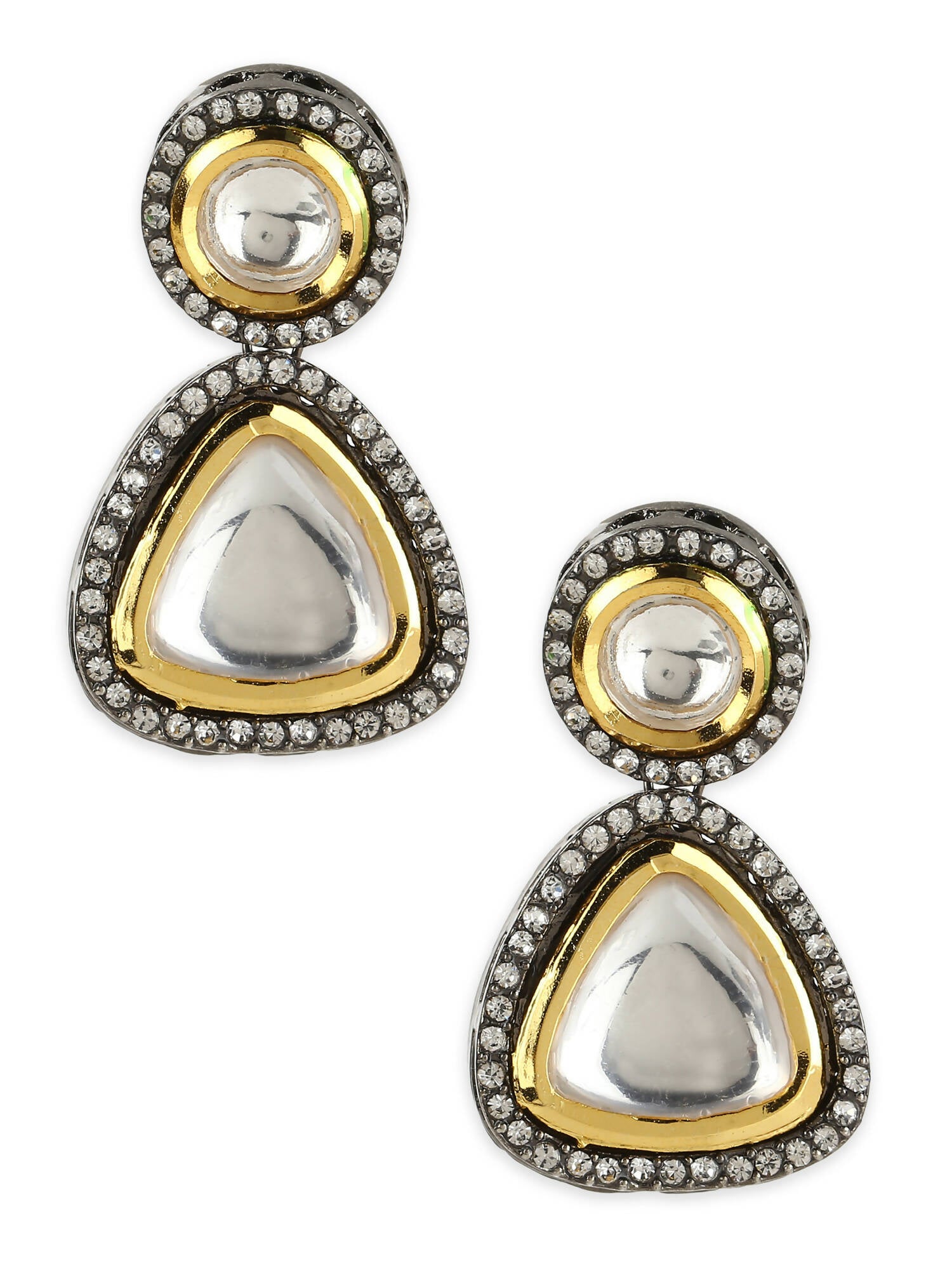 Silver-Plated Contemporary Drop Earrings - Ruby Raang - Distacart