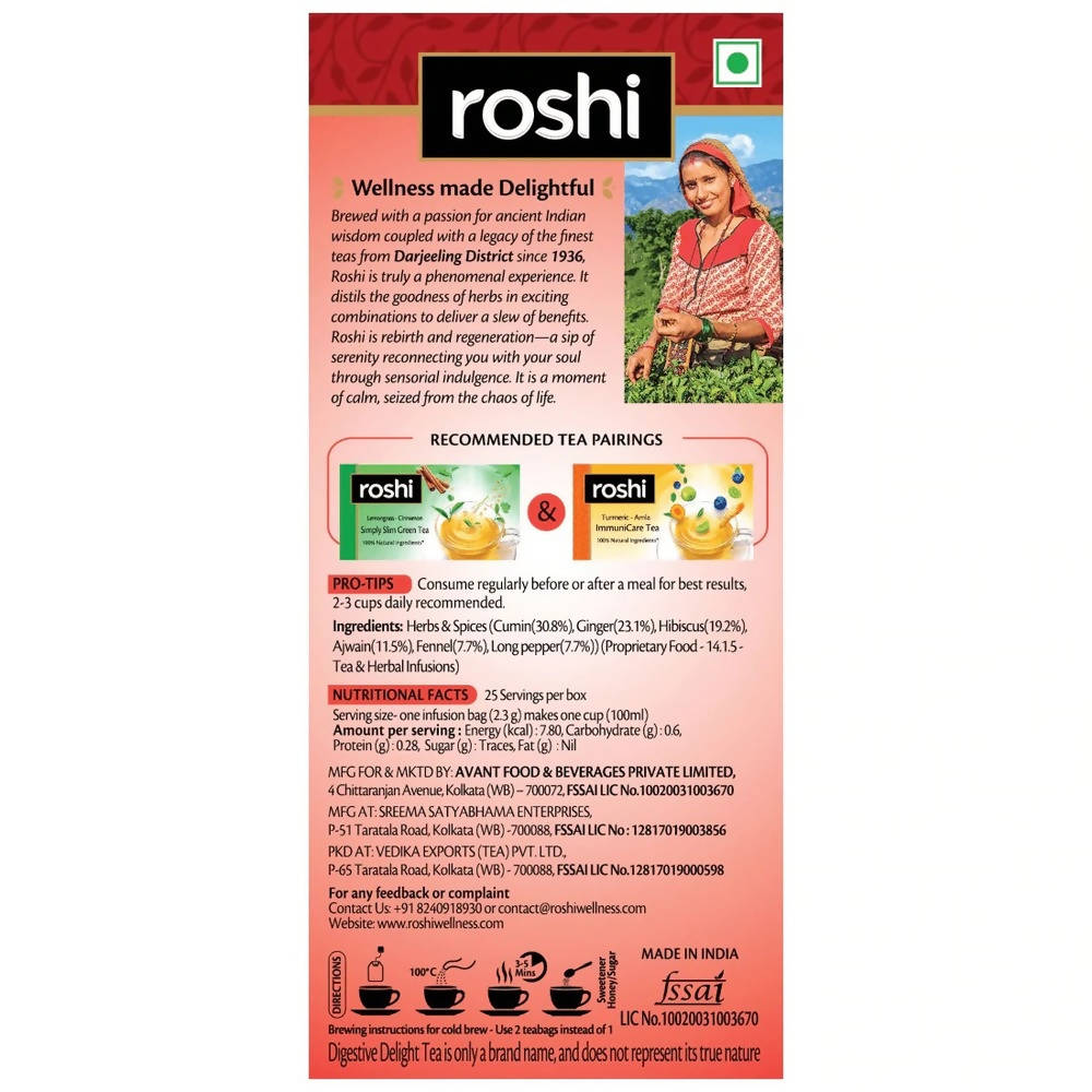 Roshi Ginger - Hibiscus Digestive Delight Tea - Distacart