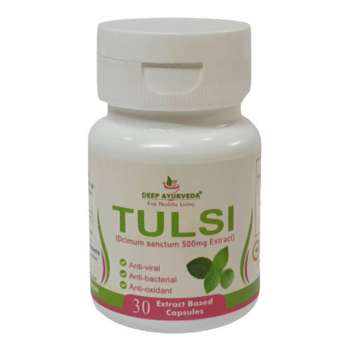 Deep Ayurveda Tulsi 500mg Veg Capsules - Distacart
